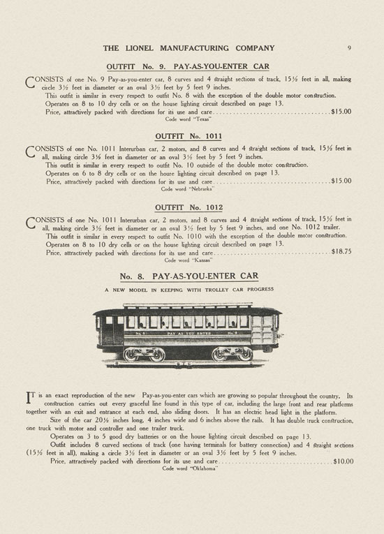 Lionel catalog 1911