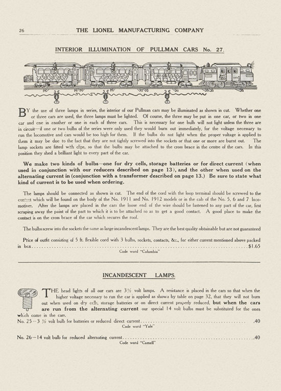 Lionel catalog 1911