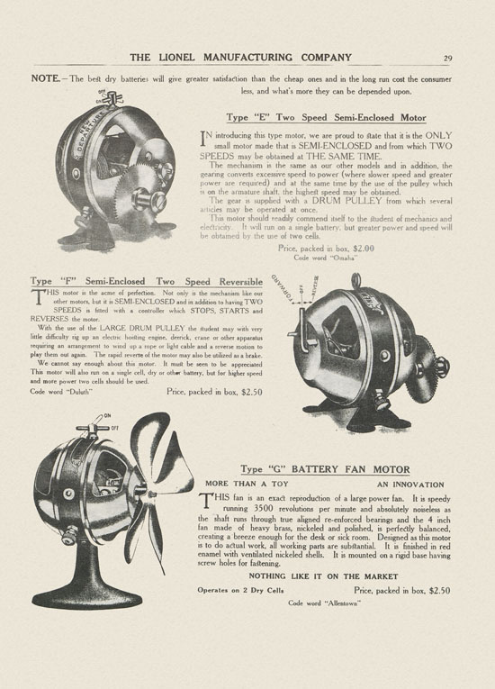 Lionel catalog 1911