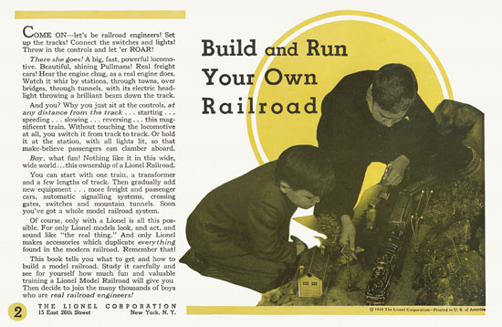 Lionel Trains catalog 1934