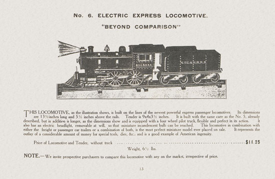 Lionel catalogue 1909