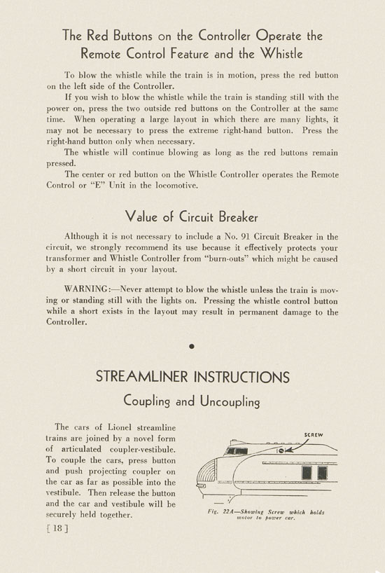 Lionel Instructions for Assembling and Operating 1936