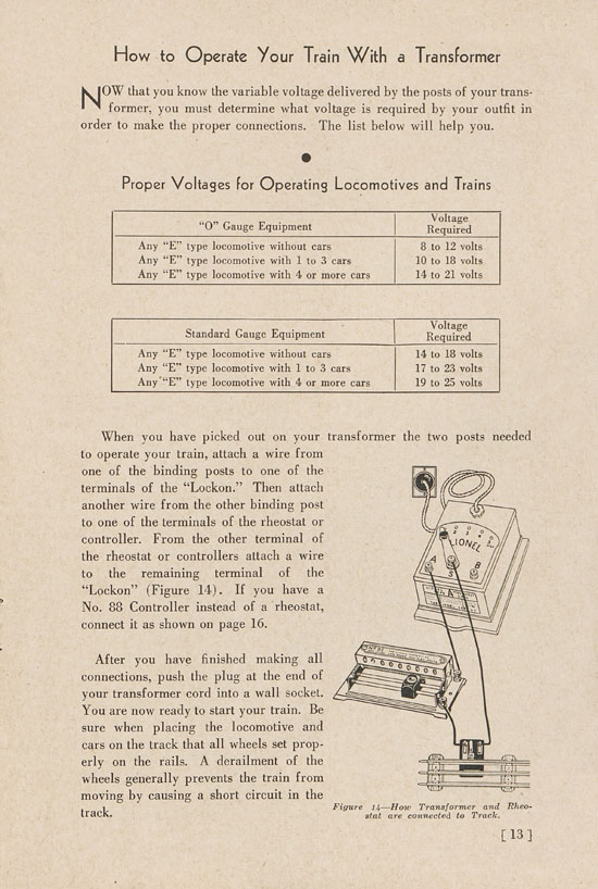 Lionel Instructions for Assembling and Operating 1938