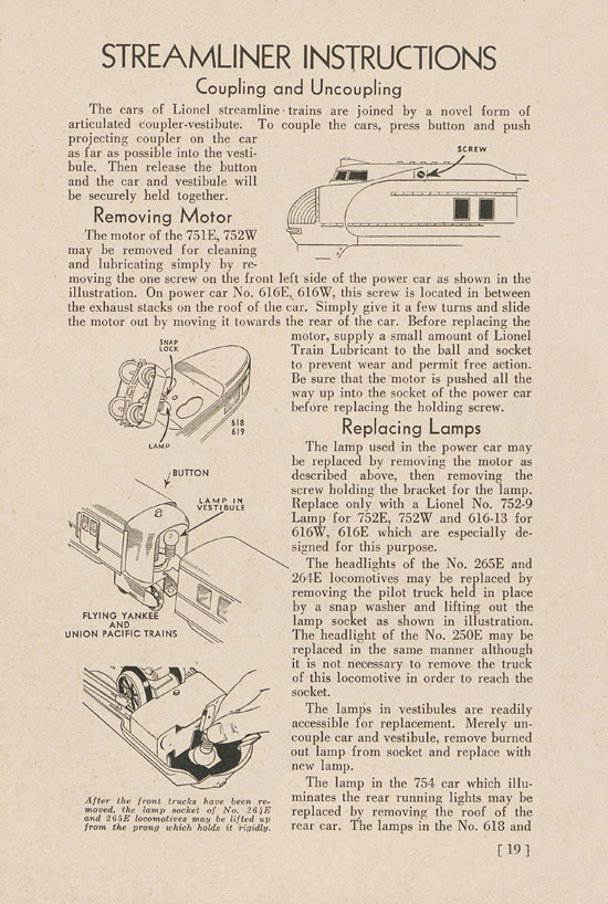 Lionel Instructions for Assembling and Operating 1938