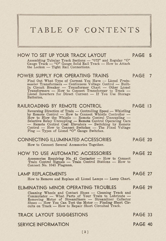 Lionel Instructions for Assembling and Operating 1939