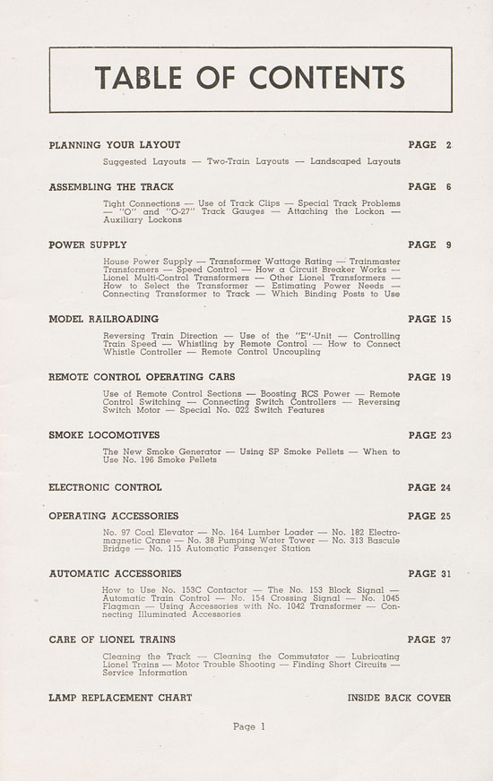 Lionel Instructions for Assembling and Operating 1947