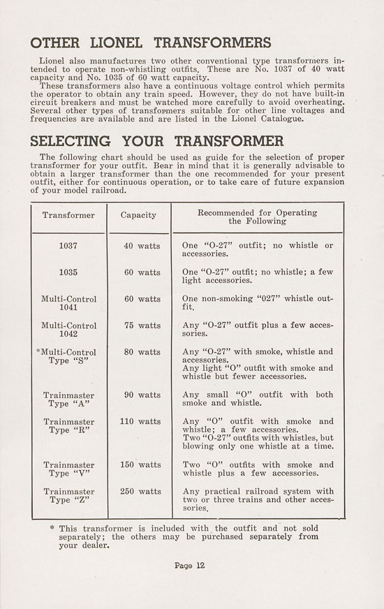 Lionel Instructions for Assembling and Operating 1947