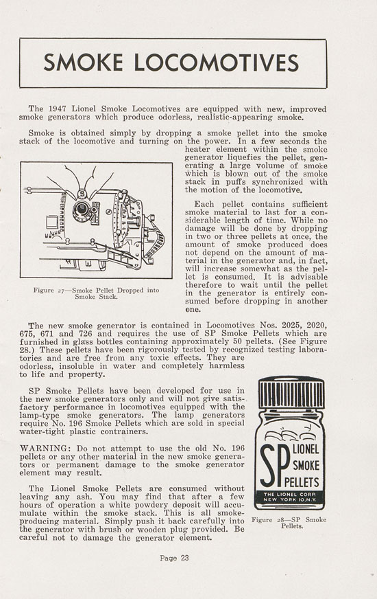 Lionel Instructions for Assembling and Operating 1947