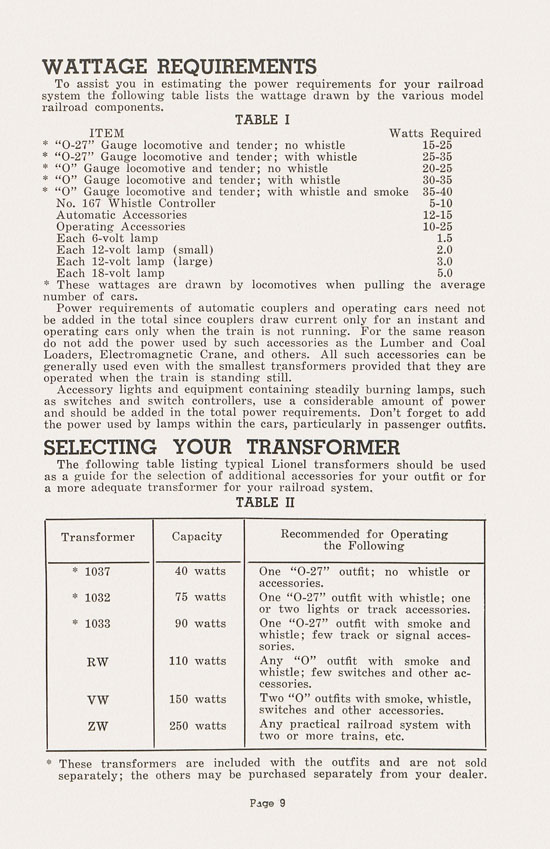 Lionel Instructions for Assembling and Operating 1948