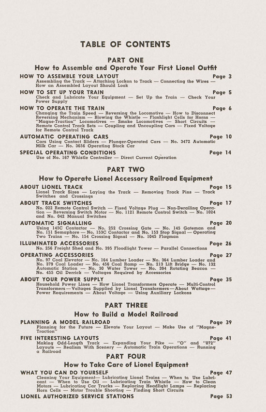 Lionel Instructions for Assembling and Operating 1950