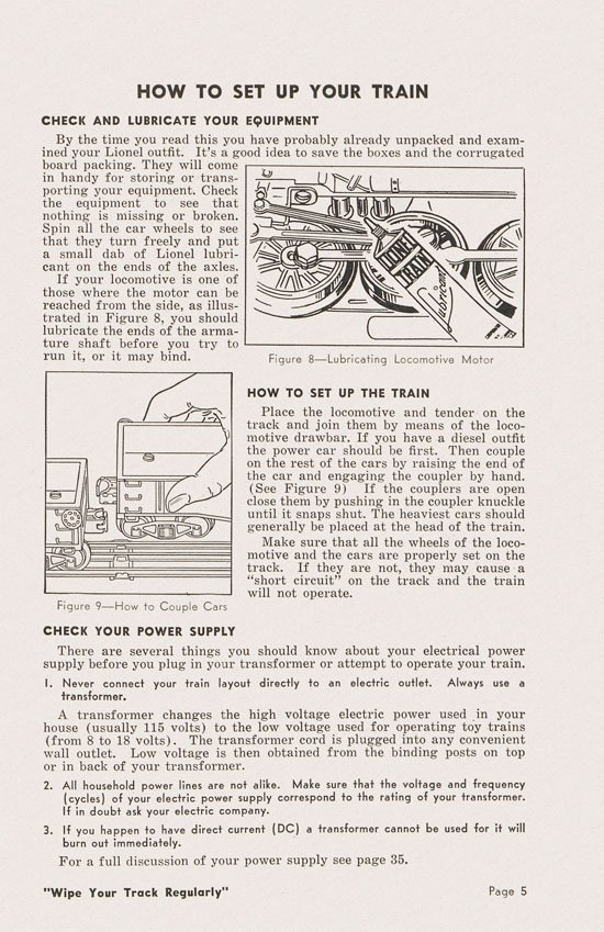 Lionel Instructions for Assembling and Operating 1950