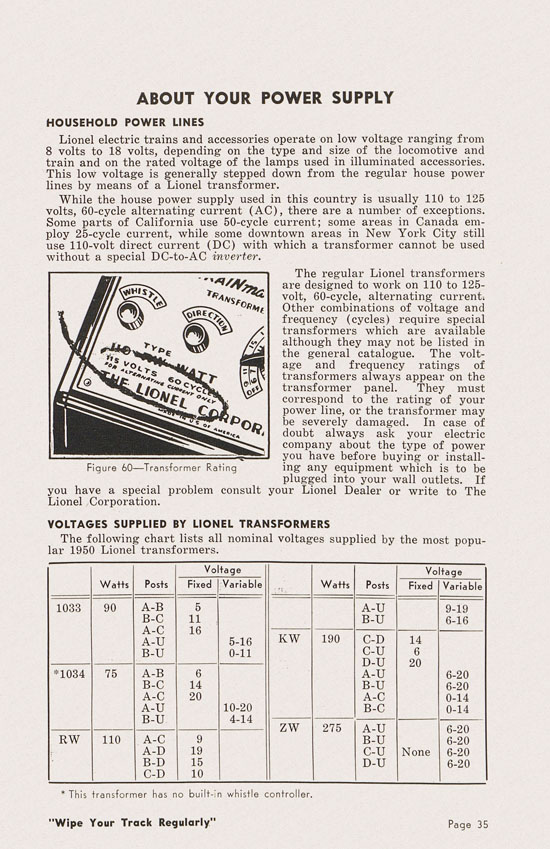 Lionel Instructions for Assembling and Operating 1950