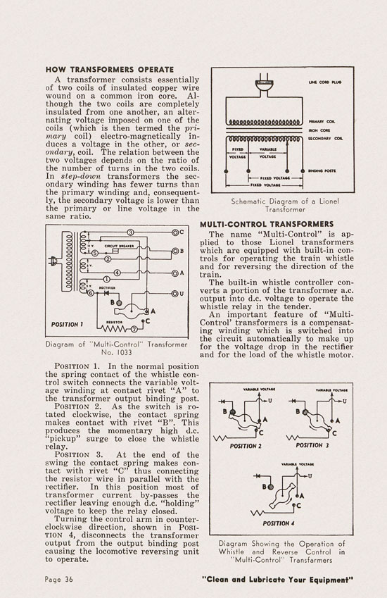 Lionel Instructions for Assembling and Operating 1950