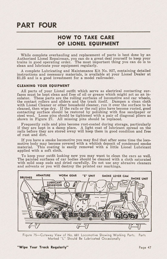 Lionel Instructions for Assembling and Operating 1950