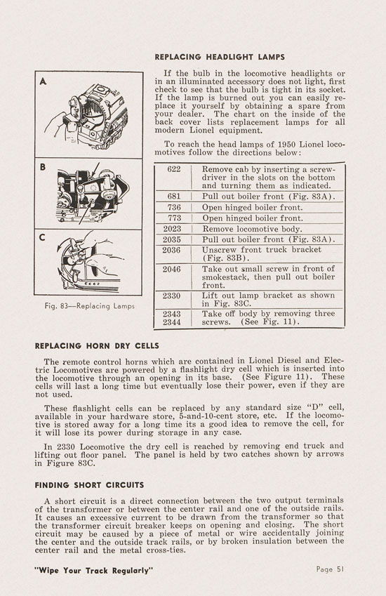 Lionel Instructions for Assembling and Operating 1950