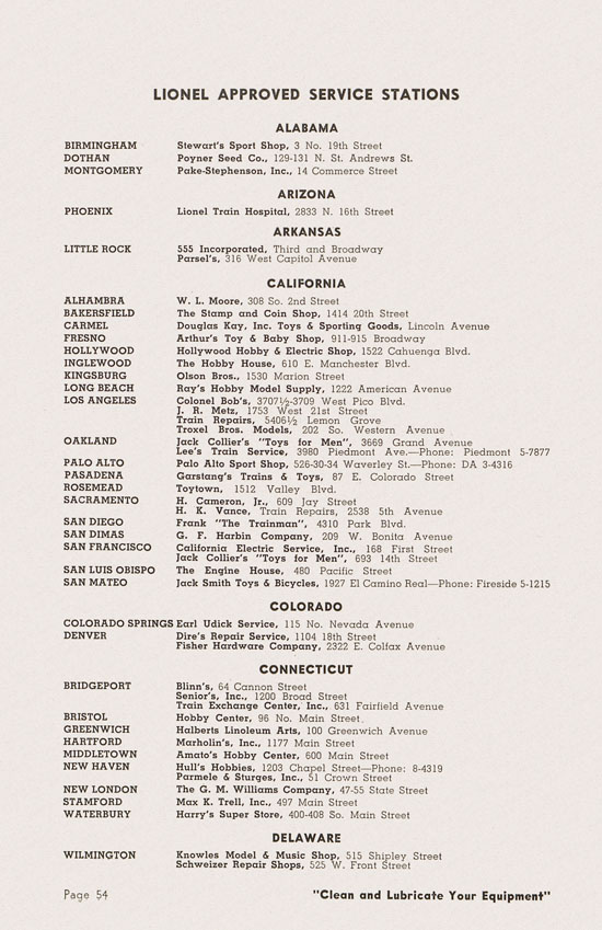 Lionel Instructions for Assembling and Operating 1950