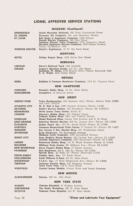 Lionel Instructions for Assembling and Operating 1950