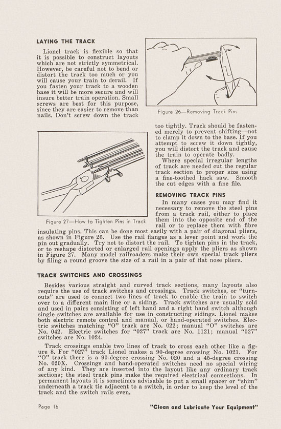 Lionel Instructions for Assembling and Operating 1951