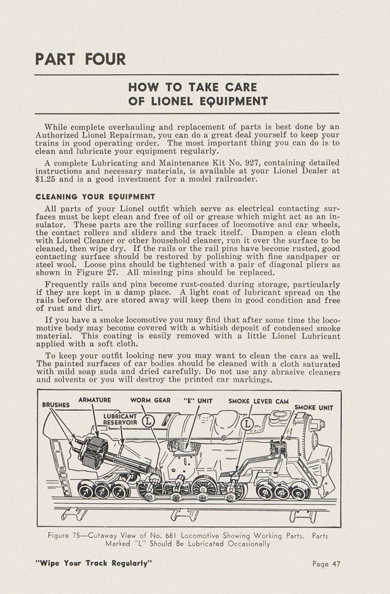 Lionel Instructions for Assembling and Operating 1951