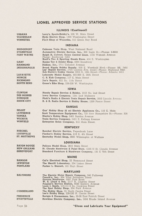 Lionel Instructions for Assembling and Operating 1951