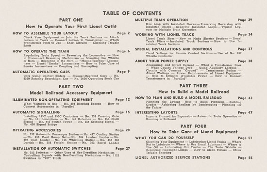 Lionel Instructions for Assembling and Operating 1953