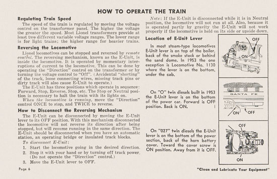 Lionel Instructions for Assembling and Operating 1953