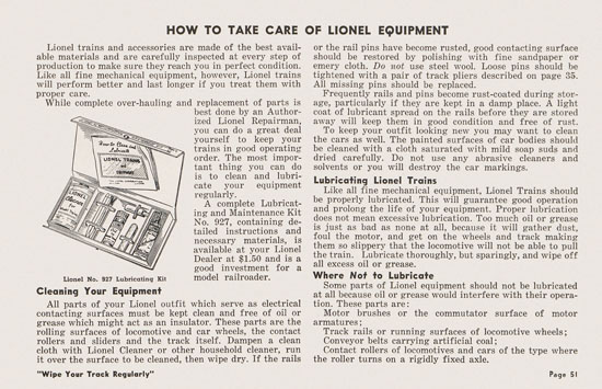 Lionel Instructions for Assembling and Operating 1953