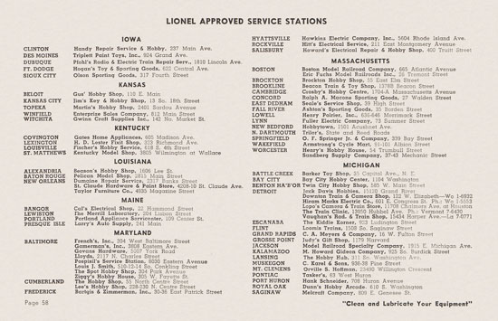 Lionel Instructions for Assembling and Operating 1953