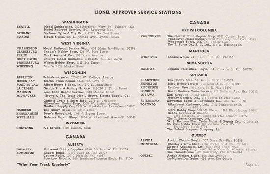 Lionel Instructions for Assembling and Operating 1953