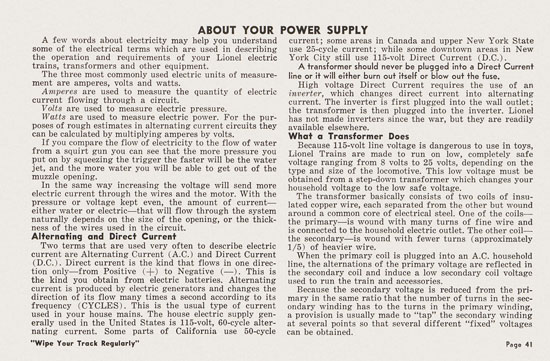 Lionel Instructions for Assembling and Operating 1955-1956