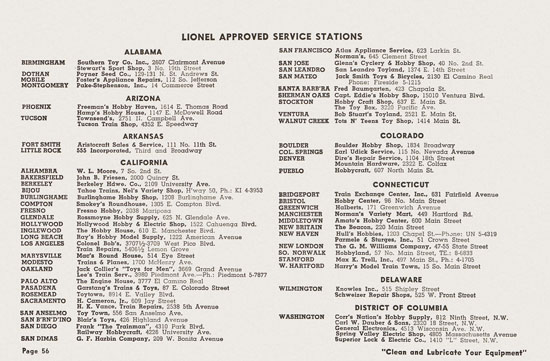 Lionel Instructions for Assembling and Operating 1955-1956