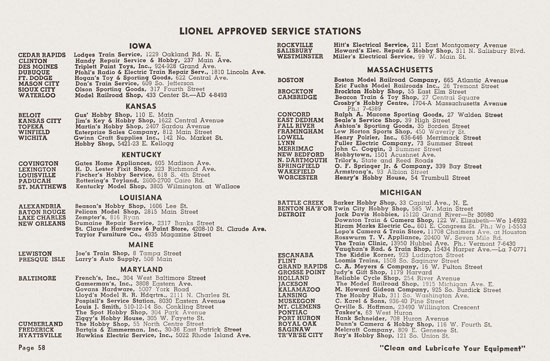 Lionel Instructions for Assembling and Operating 1955-1956