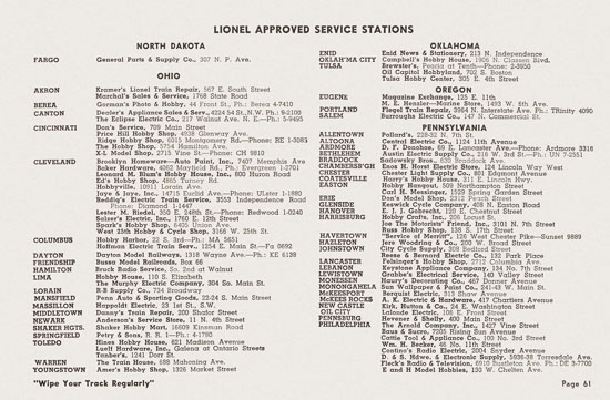 Lionel Instructions for Assembling and Operating 1955-1956