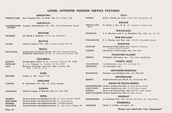 Lionel Instructions for Assembling and Operating 1955-1956