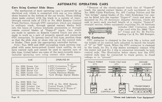 Lionel Instructions for Assembling and Operating 1957