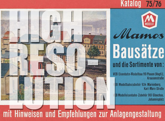 Mamos Bausätze Katalog 1975-1976