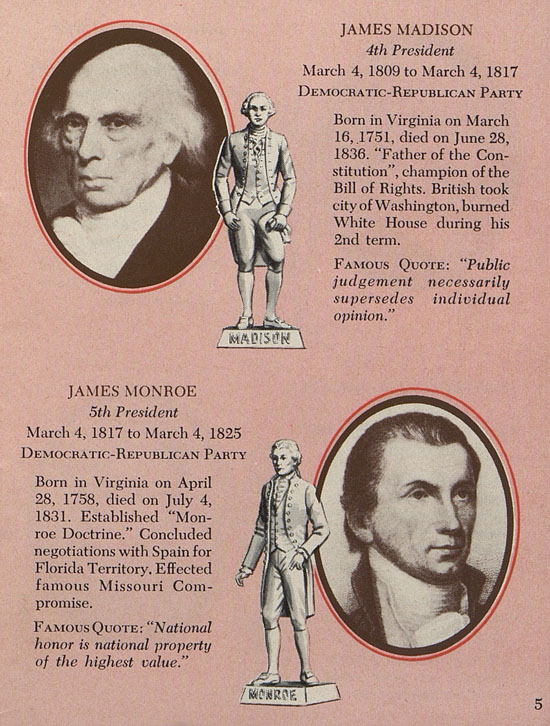 Louis Marx American Presidents in Miniature 1958