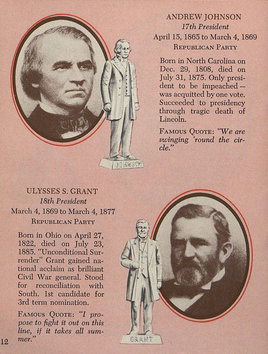 Louis Marx American Presidents in Miniature 1958