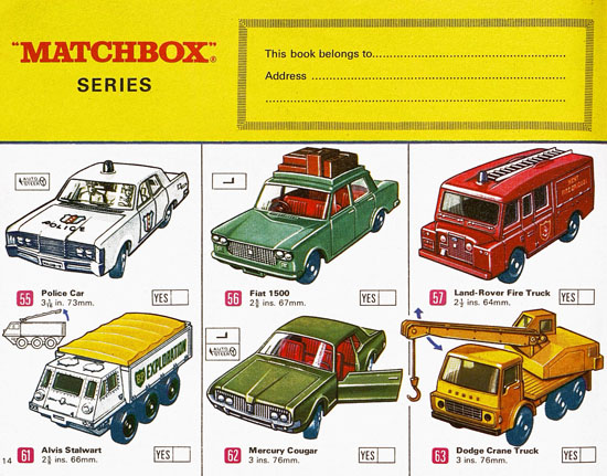 Matchbox Katalog 1969