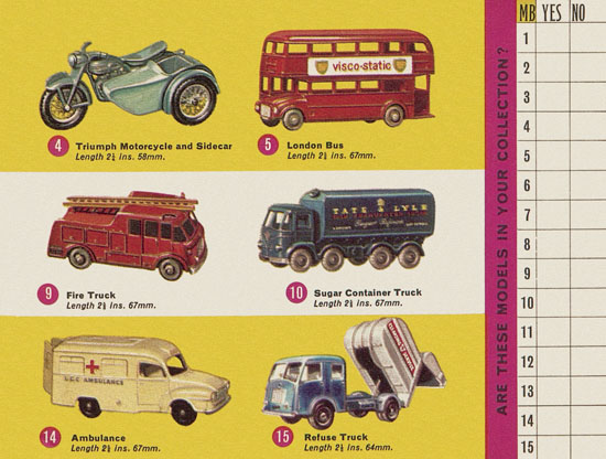 Seite 3 Matchbox Collectors catalogue USA Edition 1965