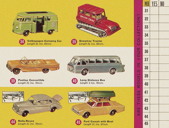 Seite 7 Matchbox Collectors catalogue USA Edition 1965