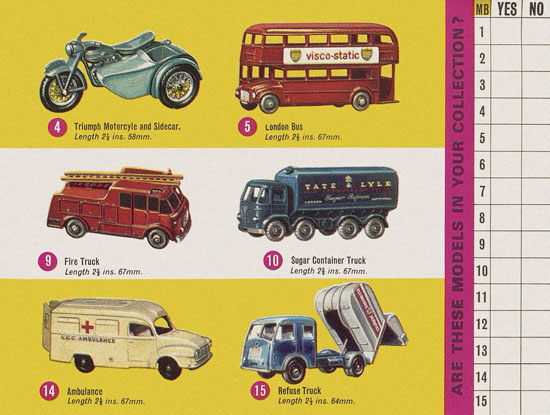 Seite 3 Matchbox Collectors catalogue USA Edition 1964