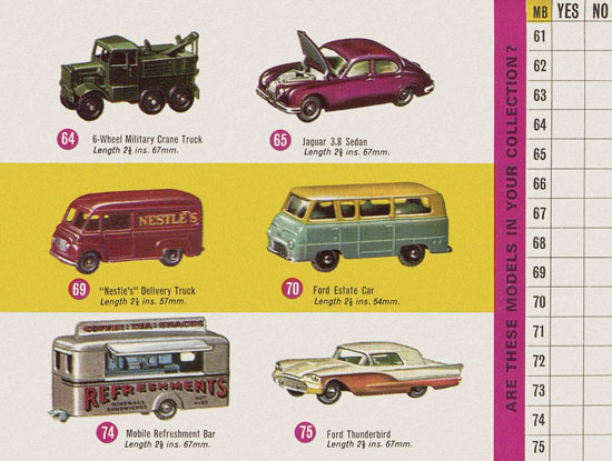 Seite 11 Matchbox Collectors catalogue USA Edition 1964