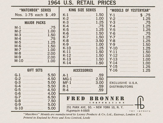 Seite 32 Matchbox Collectors catalogue USA Edition 1964