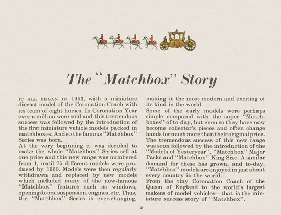 Seite 2 Matchbox Collectors Guide USA Edition 1966