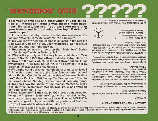 Seite 33 Matchbox Collectors Guide USA Edition 1966