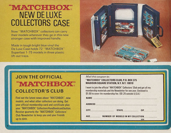 Seite 6 Matchbox catalog USA Edition 1970