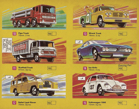 Seite 19 Matchbox catalog USA Edition 1970