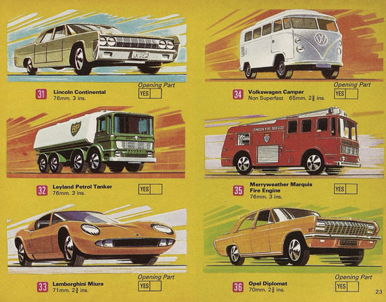 Seite 23 Matchbox catalog USA Edition 1970