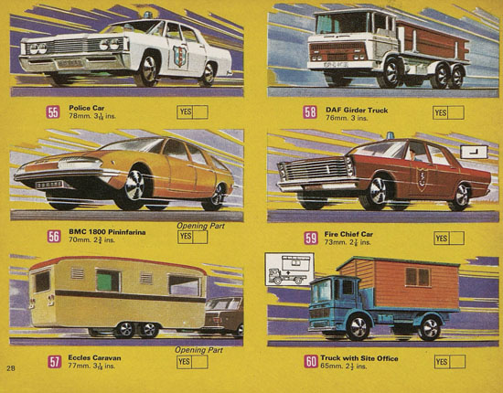 Seite 28 Matchbox catalog USA Edition 1970